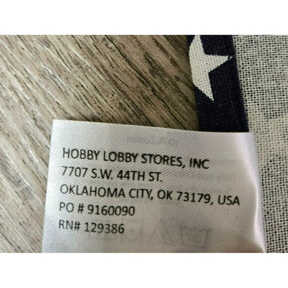Navy Blue Cotton Table Runner White Stars 51" X 13" Patriotic Hobby Lobby - Picture 6 of 8